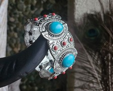 Armreif Vintage Little Big Horn Armband Indianerschmuck Türkisfarbenes Offenes