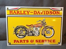 Vintage Metallschild Blechschild Harley-Davidson Parts & Service Selten 36x26cm