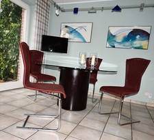 Freischwinger in Bordeauxrot – 4er Set im Top-Zustand!