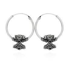 Paar Creole Thors Hammer 925