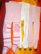 Falke 3 X  Baby Winter Strumpfhosen Weiß Rosa Gr 74/80