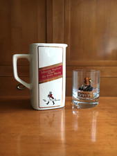Johnnie Walker Whisky Karaffe Keramik Pitcher Wasserkrug Vintage Werbung PUB Bar