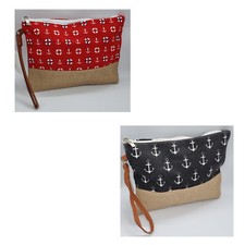 Kosmetiktasche Kulturbeutel Make up Tasche Maritim Anker rot oder schwarz