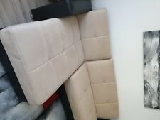 Eckgarnitur mit Bettfunktionen, sandfarben und schwarz, ca 2,50 m breit 