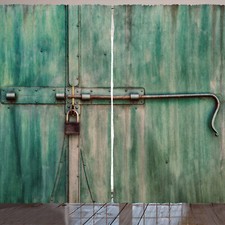 industriell Rustikale Gardine Alte Geschlossene Tür