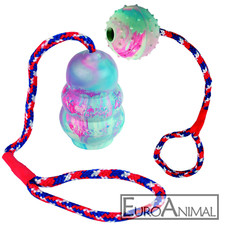Hunde Spielball Naturgummi Wurfball Ball Jumper am Seil Schleuderball L=30cm