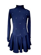 Eiskunstlauf Trainingskleid, Sport, Warm Gr.122-128 , Kürkleid, Marineblau 