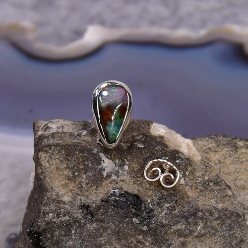 Boulder opal ohrring 925er - opal, ohrring,
