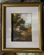 echtes Ölbild Motiv betendes Mädchen mit Rahmung