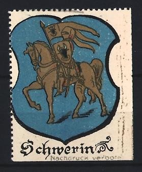 Reklamemarke schwerin wappen - reklamemarke, schwerin,