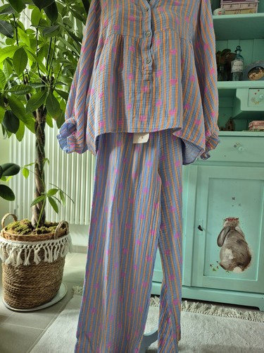 Musselin zweiteiler bluse hose - zweiteiler,