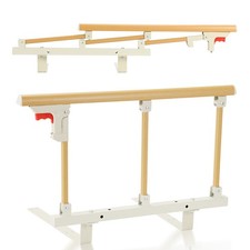 Bettgitter Klappbar für ältere Fallschutz Metall Griff L-förmige Holzfarbe