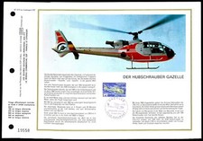 FRANCE CEF 1975 HUBSCHRAUBER GAZELLE HELICOPTER AUFLAGE NUR 700 !! ze22