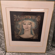 Farbradierung Ernst Fuchs "Flora erwacht" ca. 61,5x50,5 cm gerahmt handsigniert