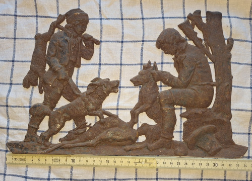 Alt guss eisen relief - relief, platte
