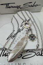 Thomas Sabo Kette 90 & Carrier & Rebel At Heart Feder & Ornament Charm 