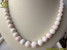 Design Halskette Engelshaut Koralle mit Magnet Verschluss 375er Gold L.56cm 60g.