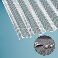 Set - Acryl Wellplatten - 3 mm - Wabe - klar - Sinus 76/18 + Verlegezubehör