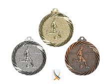 Medaille Fußball,  Ø 32 mm mit Band  (Staffelpreise 25-50-75-100)