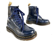 DR MARTENS BOOTS, 8 LOCH, BLAUES LACK, GR 36/ UK 3, SOOOO NICE