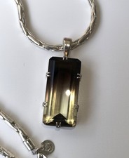 925 Sterlingsilber Rauchquarz Citrin Rauchcitrin Anhänger.