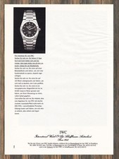 IWC Ingenieur SL - Reklame Werbeanzeige Original-Werbung 1986