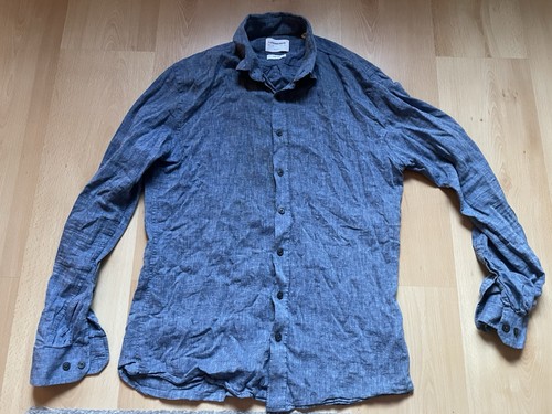 Lindbergh leinenhemd blau slim - lindbergh,