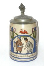 Alter Bierkrug Krug Jugendstil HB München Beerstein Franz Ringer ? Nachtwächter