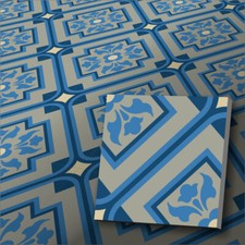 Zementfliese Amara blau grau -