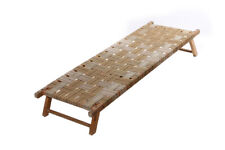 alte Liege Stoffbezug Bespann old vintage Klappliege Bett Kindergarten Hort DDR