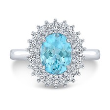 Aquamarin Diamant 18K Weiß