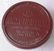DDR Bakelit Deckeldose Verpackung Linda-Neutral Schwerin Leichtwassermittel 