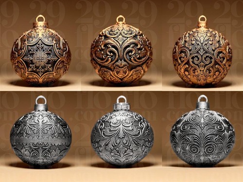 Gothic christmas baubles set - baubles, |