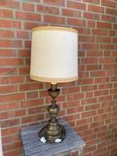 Alte Tischlampe Leuchte Vintage Messing Antik mit Schirm