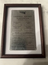 Lockheed F-104 G Starfighter Original Typenschild Blanko ohne Beschriftung