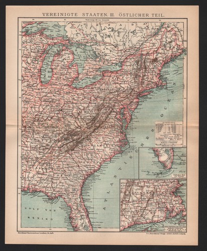 Landkarte map 1896 - :, vereinigte