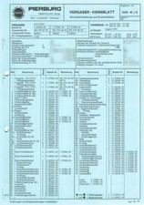 Einstelldaten Datenblatt Ersatzteilliste Stromberg 175 CDTU Vergaser 0010704704