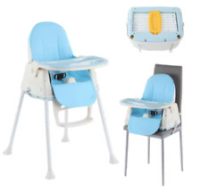 3-in-1 Kinderhochstuhl, Klappbarer Baby Essstuhl Rollen höhen verstellbar Q4