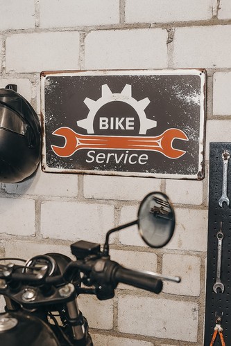 Blechschild bike service - bike,
