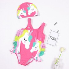 Kinder Badeanzug Set Einhorn