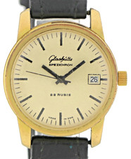 GUB Glashütte Spezichron, Vintage Herrenuhr Kal. 11-26, Sonderform, Ø35mm