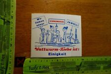 Alter Aufkleber Stadt Dornum DORNUMERSIEL Wattwurm-Liebe