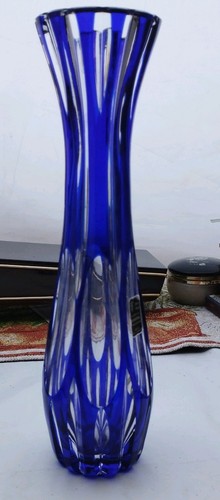 Blaue bleikristall vase - bleikristall,