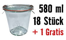 18 + 1 Weck Gläser 580ml 1/2L