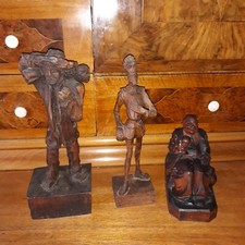 3 handgeschnitzte Figuren bis