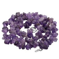 Amethyst Splitterkette mit Karabiner Verschluss Edelstein Heilstein 45 cm