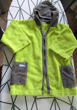 Kinder Frottee-Bademantel lindgrün Gr. 74/80 mit Reißverschluss