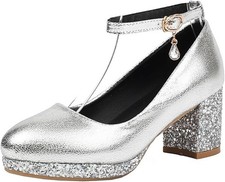 EUR39 Damen Plateau Glitzer