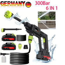21V 6in1300Bar Akku Hochdruckreiniger Auto Mobiler Druckreiniger Spritzpistole✅