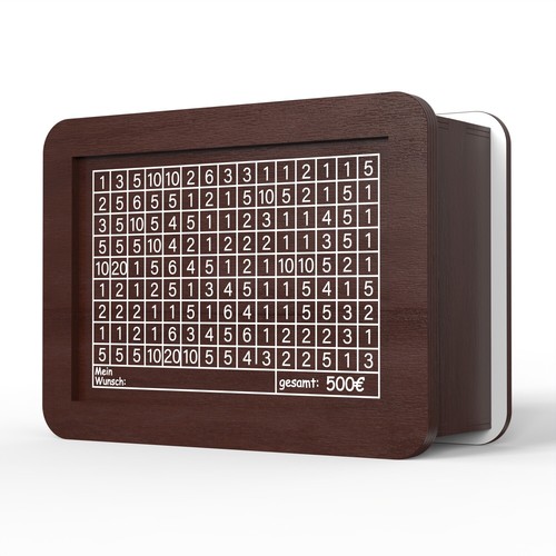 Spardose aus holz mit ziel - spardose, –